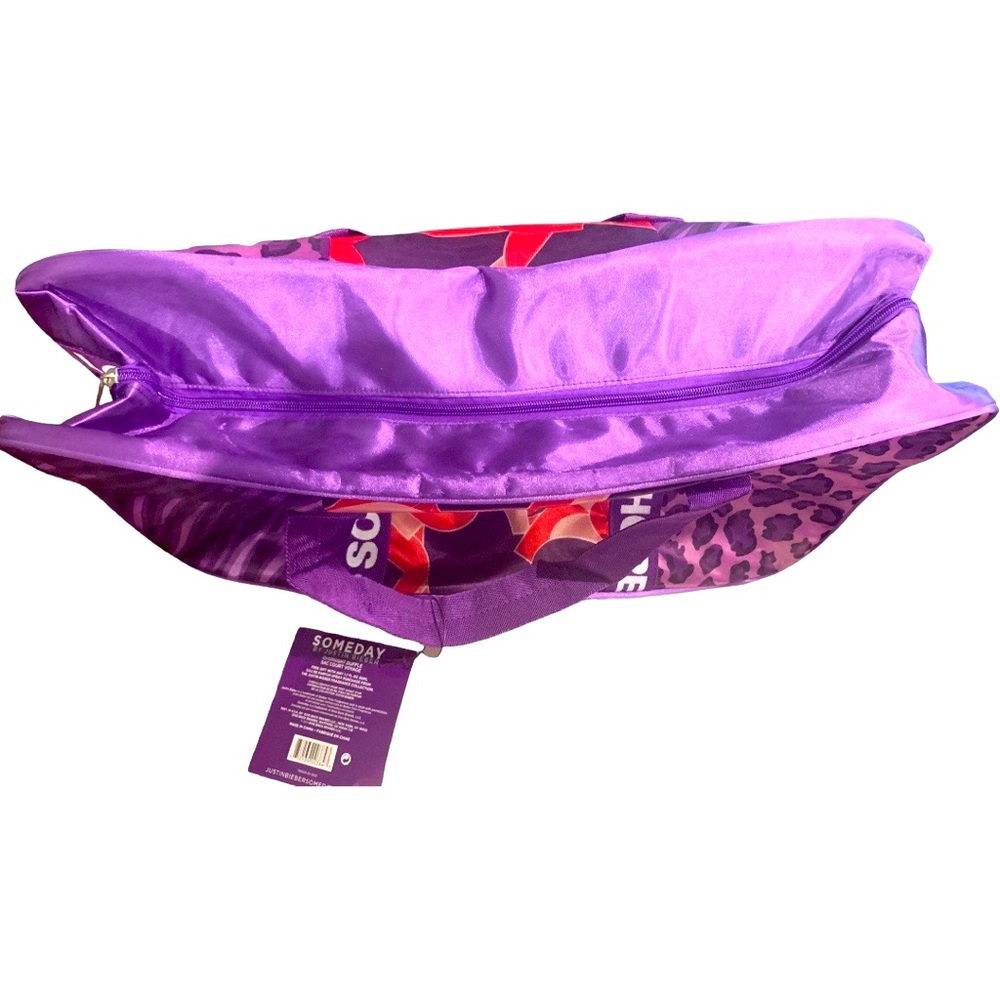 RARE OG FAN Memorabilia Justin Bieber Someday Purple Duffel Bag Weekender Travel - Picture 7 of 10